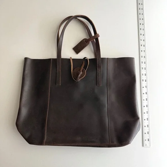 Baseballism EUC Vintage Glove Leather Large Tote in Dark Chocolate - Picture 8 of 9
